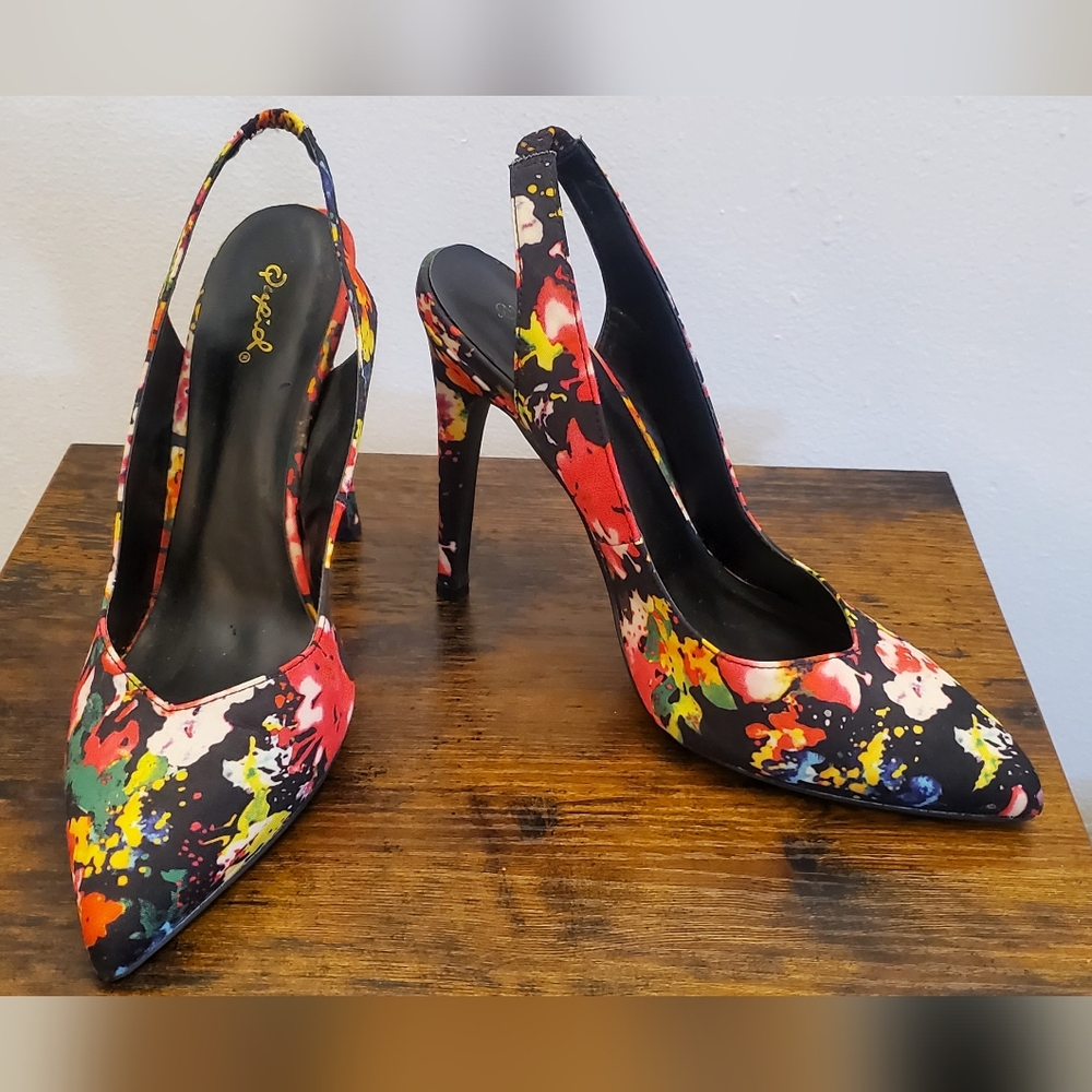 Vibrant Multicolor Floral Women's Heels